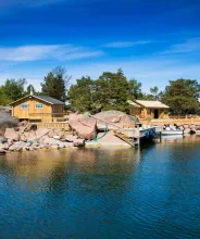 Bastu och Saltarbod på Klobben vid Silverskär Islands på Åland.