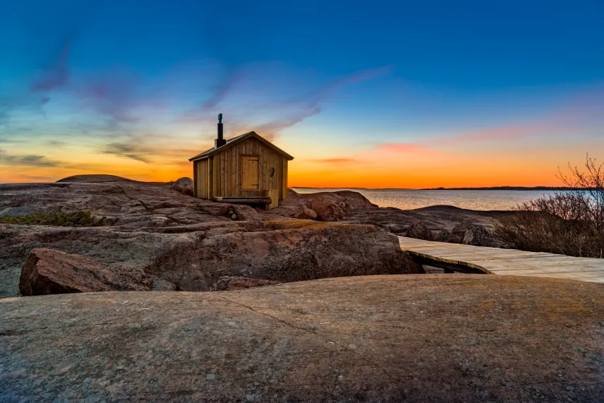 Bo bekvämt vid havet i en bod på Klobben vid Silverskär Islands.